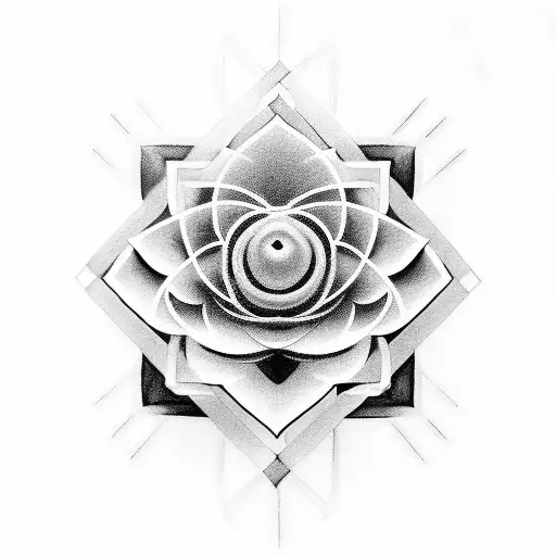 Create A Mesmerizing Black-grey Tattoo Featuring A Helix Intertwined With A Lotus Flower