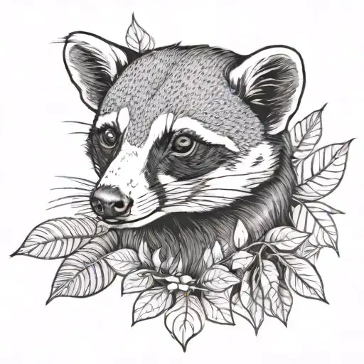 Coati In Parlm Leaf