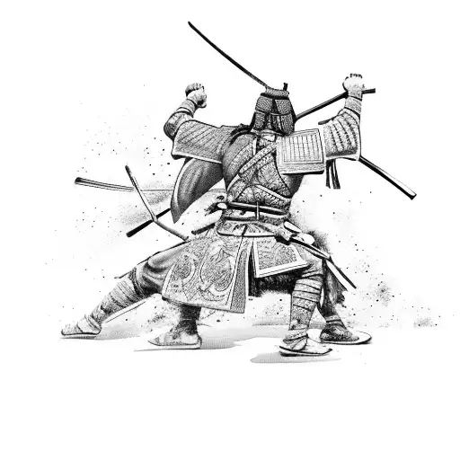 Battle Scene Between Samurai And Afghan Fighter