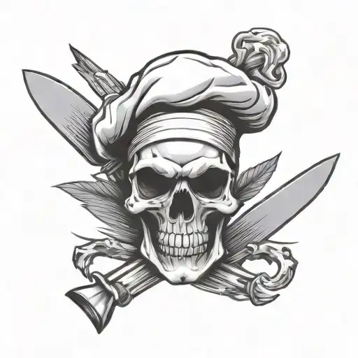 Chef Skull With Knives Crossed