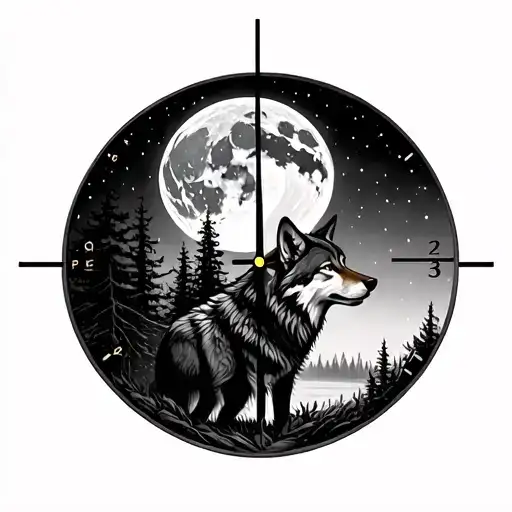 Wolf Moon Clock Forest