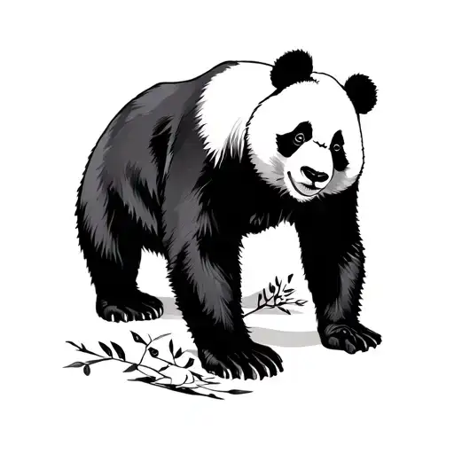 Panda Outline Full Body