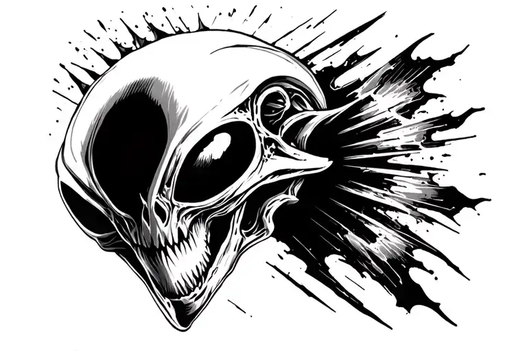 Menacing Alien Head Emerging