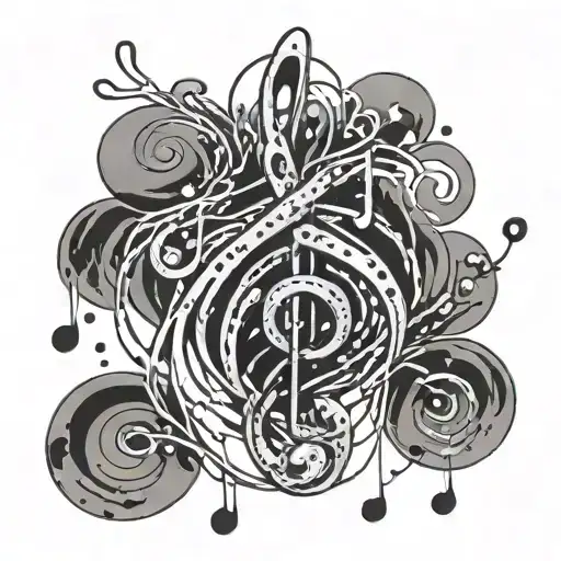 Rain Music Note Intertwined