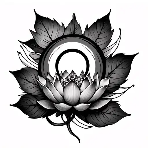 Lotus And Last Leaf In Infinite Sign In The Middle