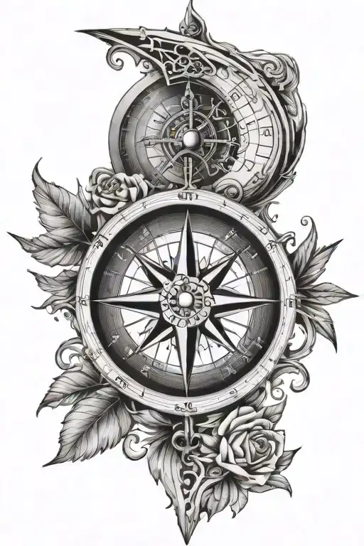 Compass With Moon