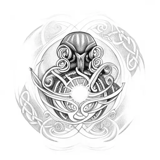 Sea Sunset Octupus Planets Raven Celtic