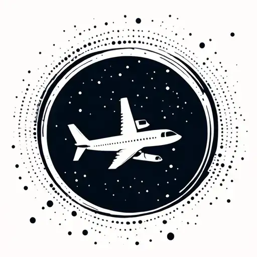 Plane Travelling In A Circle With Dots