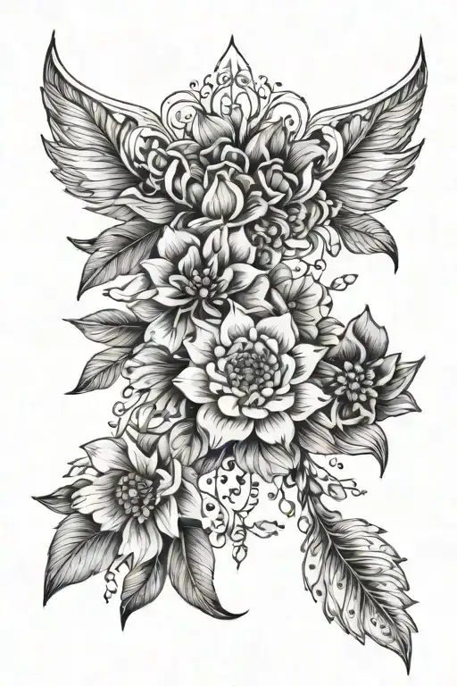 Delicate Boho Celestial Floral Sternum