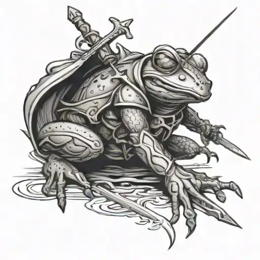 Frog Knight Being Stabbed