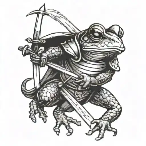 Medieval Frog Knight Being Stabbed