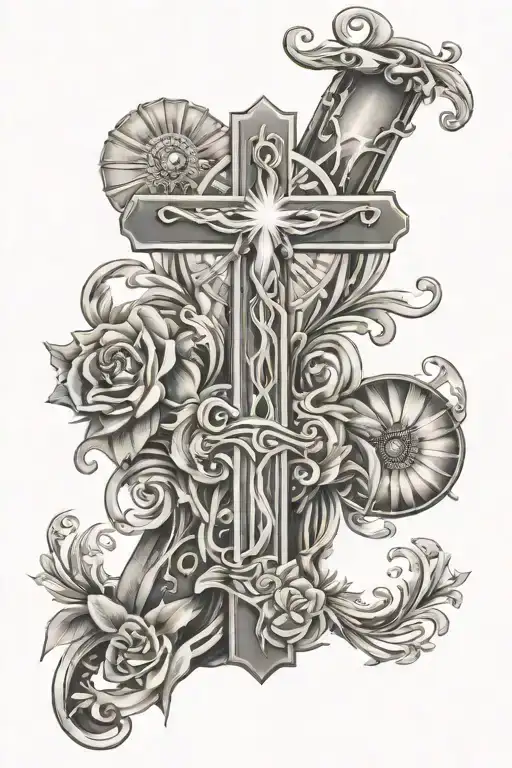 Christian Cross With Florida And California Sunshine And Son