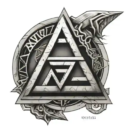 Valknut Symbol With Name Incorporated