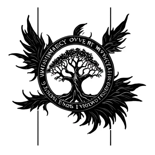 My Mercy Prevails Over My Wrath In A Circle With A Tree Of Life In The