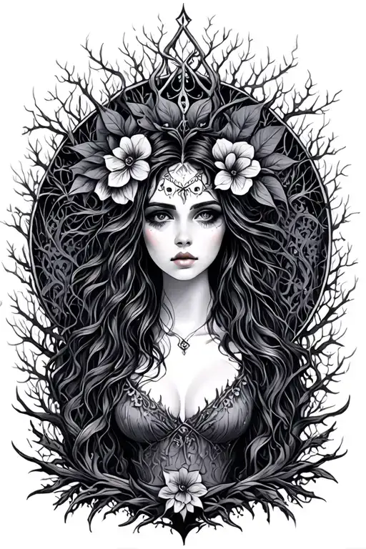 Gothic Feminine Forest Style Design