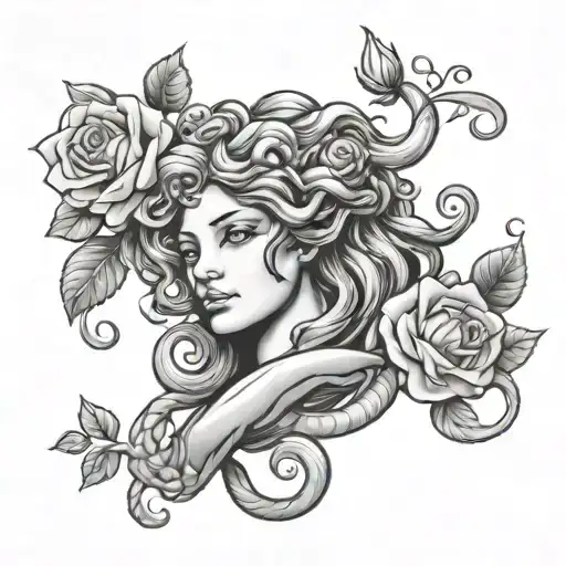 Medusa With Roses
