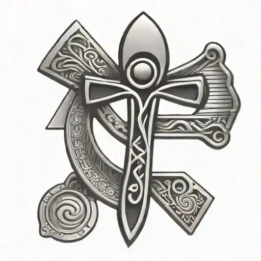 Egyptian Ankh With Pyramid