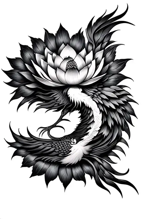 Mandala Lotus Phoenix Rising