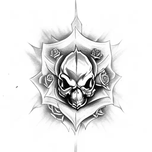 Dragon Skulls Crow Roses