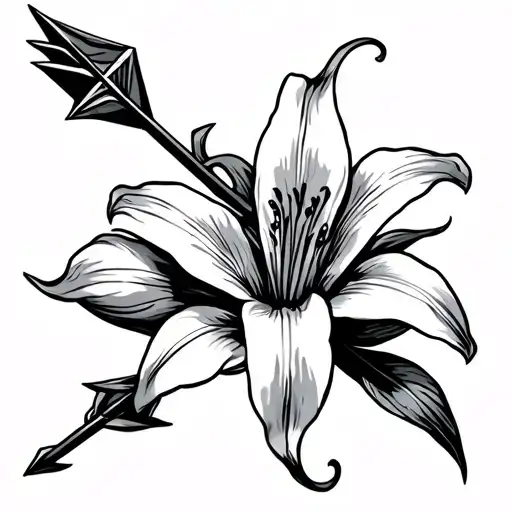 Arrow With Tiger Lily Wrapped Around It