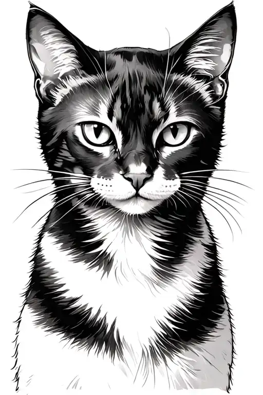 Cat With One Ear And Black Face