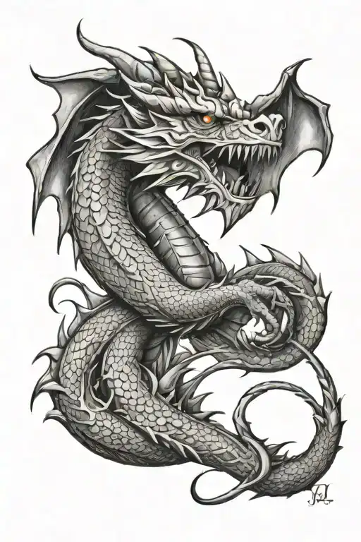Dragon With Letter J