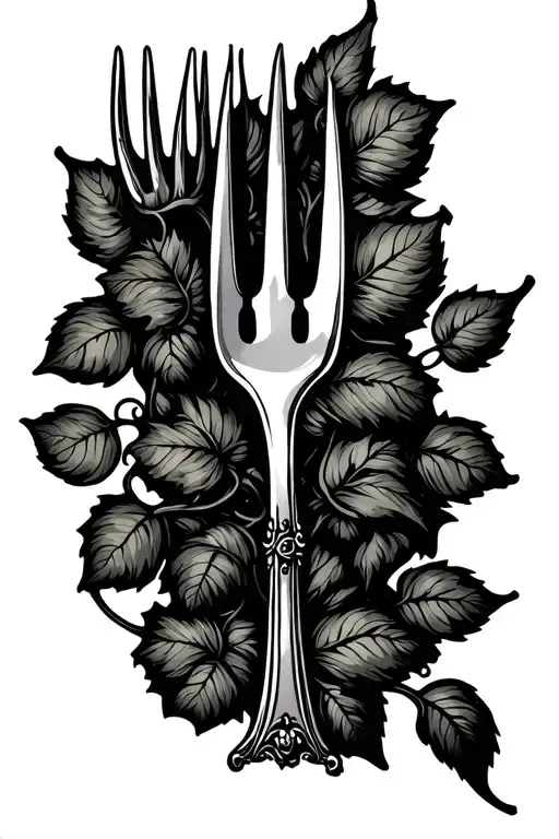 Fork With Vine Wrapping Minamilist Style Including
