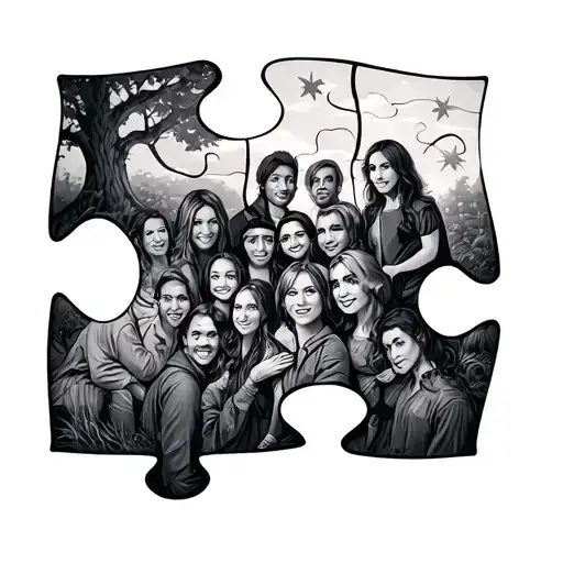 You Could Make Me A Piece Of Puzzle That Represents A Group Of Friends From A Neighborhood Murga