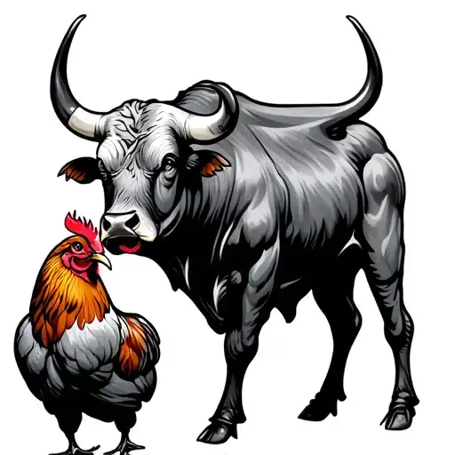 Bull And Chicken