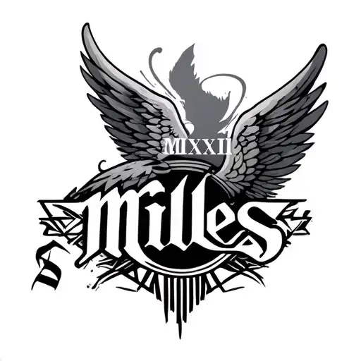 The Name Miles With Wings And Roman Numerals Mmxxii