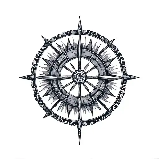Complete Nordic Style Drum Vegvisir Symbol