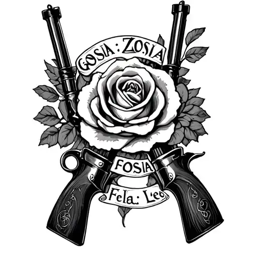 Guns And Roses With Text Gosia Zosia Fela Leo