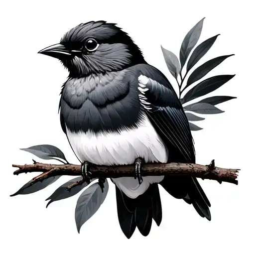 Black And White Realism Bird