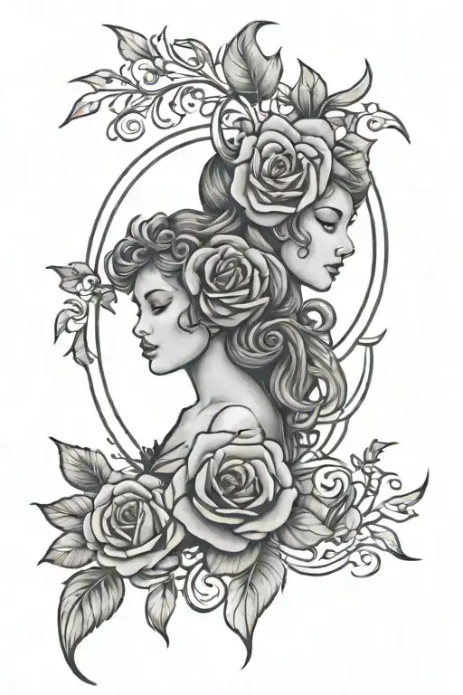 Gemini Zodiac And Roses Surrounded