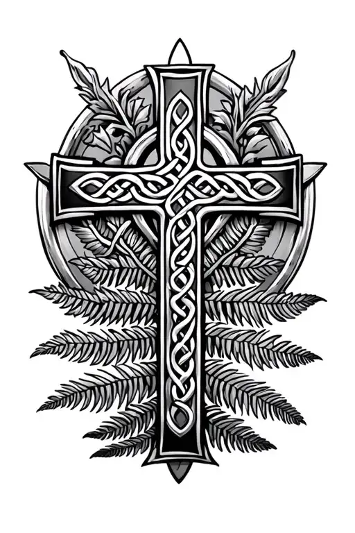 Celtic Cross And Silver Fern