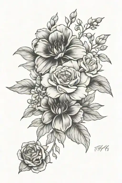 August And July Birth Flower Bouquet