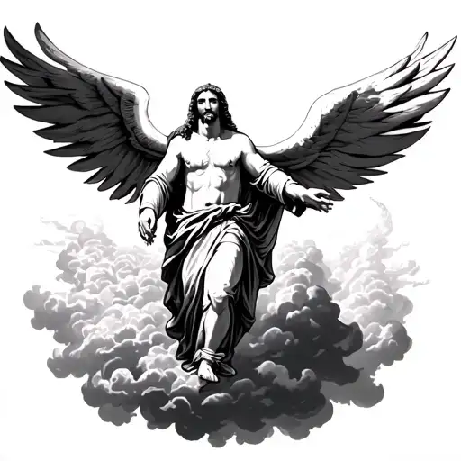 Jesus Walking On Clouds