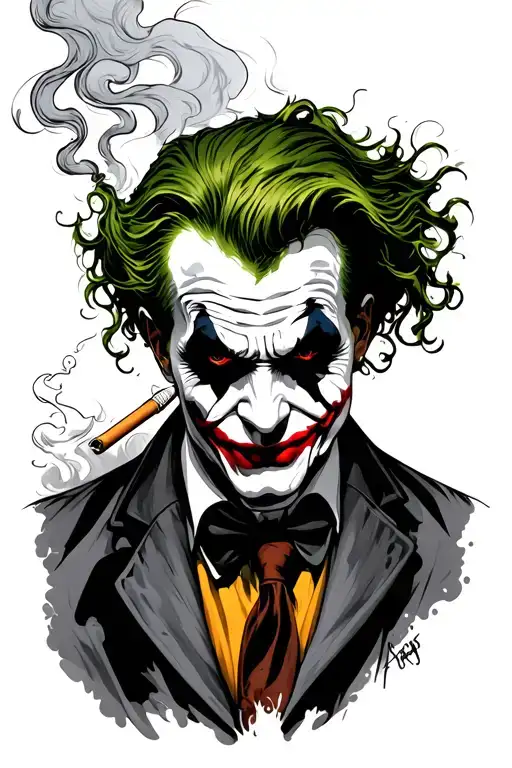 Joker Smoking Cigarette