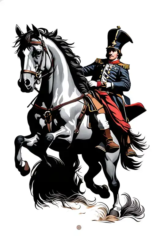 Prussian Soldier On Top Of A Rearing Horse