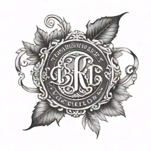 Wife's Initials With Roman Numerals Of Anniversary On Garland