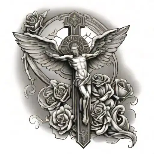 Angel Crucifix And First Name Jason