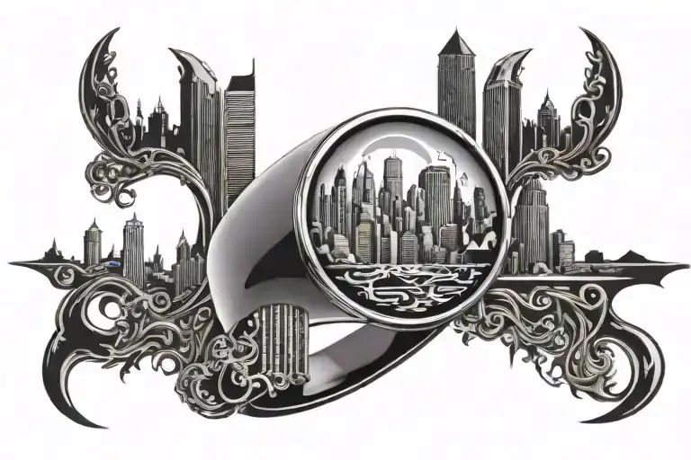 City Siloutte Ring Surrounded