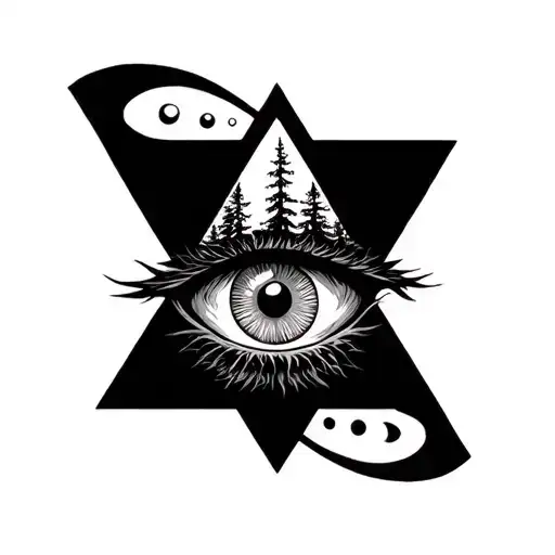 All Seeing Eye Inside Triangle And Forest