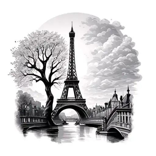 Bridge Eiffel Tower Willow Tree