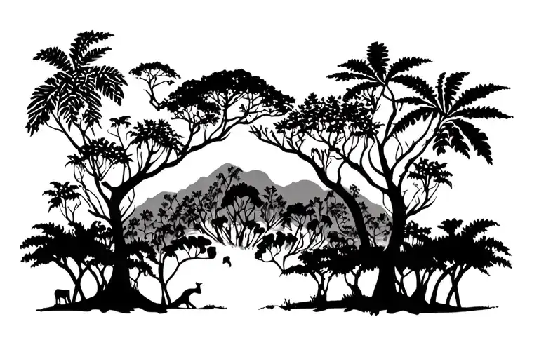 Animaux Jungle Forest With Trees