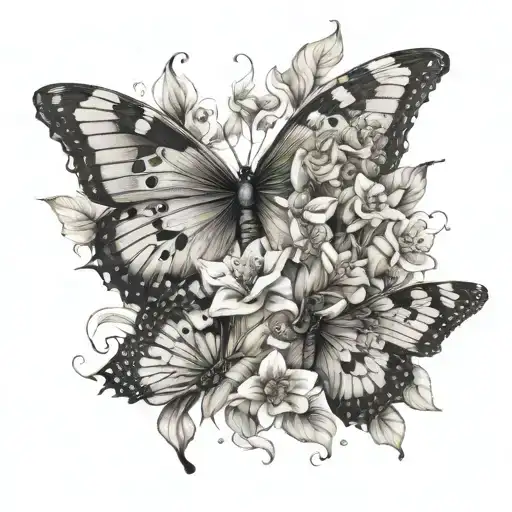 July Birth Flower Butterflys Emerging Towards The Top