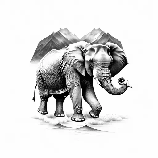Elephant And Alpes