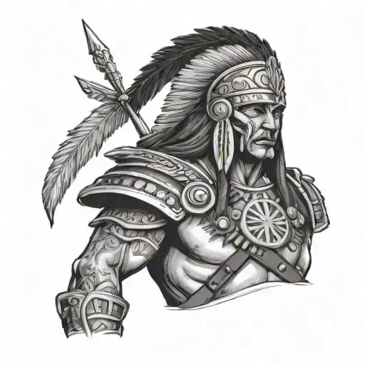 Scottish Warrior Wearing A Mexican Head Dress