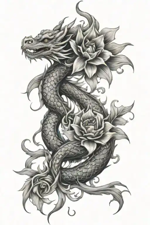 Dragon Flower Intertwined