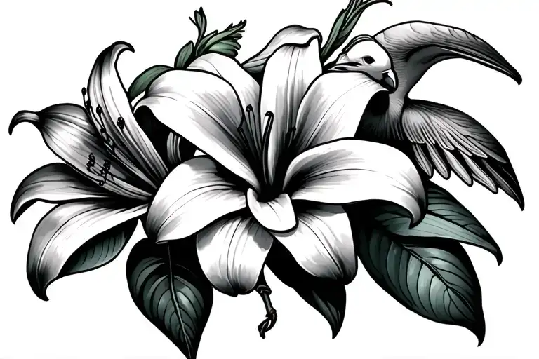 Lillies And A Dove